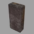 Stone Wood Block With Natural Rustic Texture And Solid Dark Surface 3d model