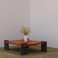 Antique Coffee Table Clothing Display Table Display Soft Clothes 3d model