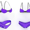 Purple Mesh Underwear Set With Black Straps And Stylish Design Details