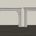 White Door Arches With Carved Details Against Light Walls And Dark Floors