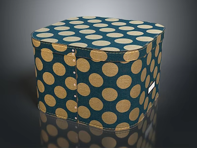 Elegant Perfume Cosmetics Storage Box With Blue Background Gold Dots Design 3d model