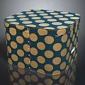 Elegant Perfume Cosmetics Storage Box With Blue Background Gold Dots Design 3d model