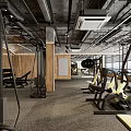 Modern Industrial Gym Spacious Workout Space With Treadmills Weight Machines And Natural Light From Windows