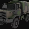 Renault Military Utility Truck With Camouflage Canvas Cover And Six Wheel Design