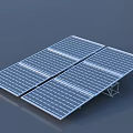 Solar Panels Renewable Energy System With Metal Frame And Installation Design 3d model