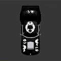 Stylish Black Toy Car With White Skull Flame Design And Reflective Wheels