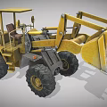 Heavy Duty Yellow Loader Vehicle With Big Tires And Front Bucket