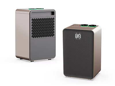 Modern Sleek Daily Use Electrical Appliances With Digital Display And Ventilation Grilles Design 3d model