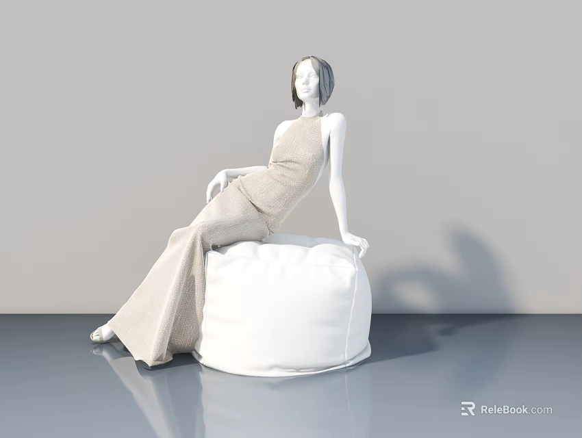 Modern Swing Door Design For Interior With Gray Wall And Elegant Decor 3d model