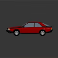 Classic Red Coupe With Shiny Exterior And Reflective Surface Design 3d model