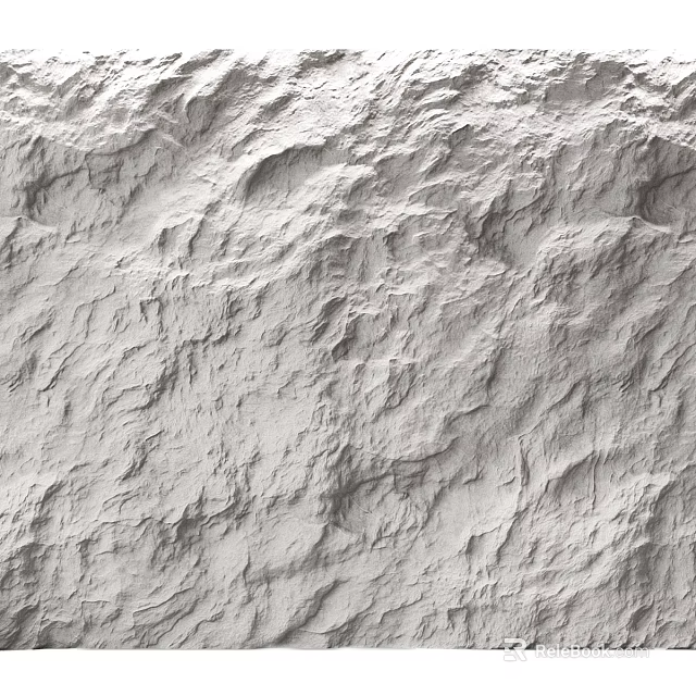 White Component With Rough Textured Surface And Natural Stone Finish Details 3d model 