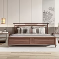 New Chinese Double Bed 3d model