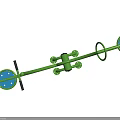 Garden Ornament Outdoor Seesaw Fitness Equipment With Green Metal Frame And Blue Pads