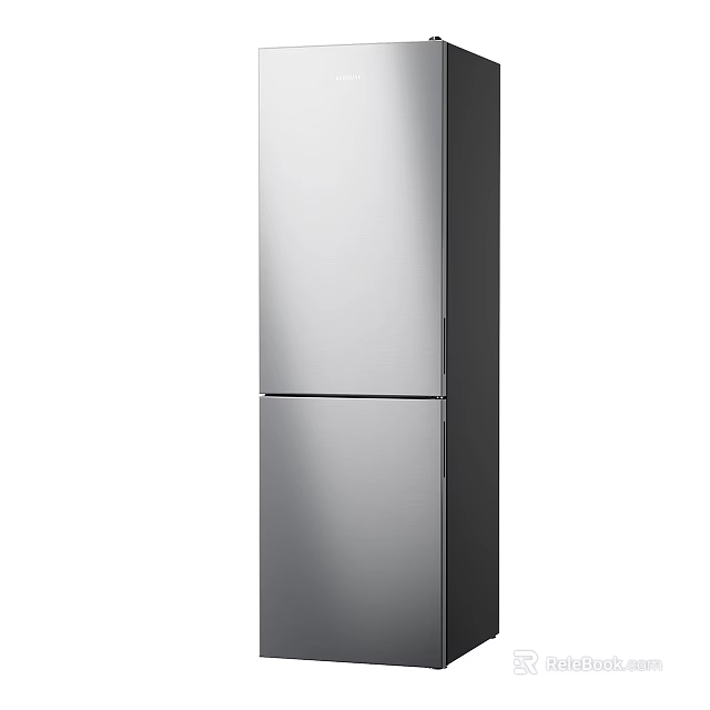 Modern Stainless Steel Double Door Fridge Freezer With Sleek Design For Kitchen 3d model 