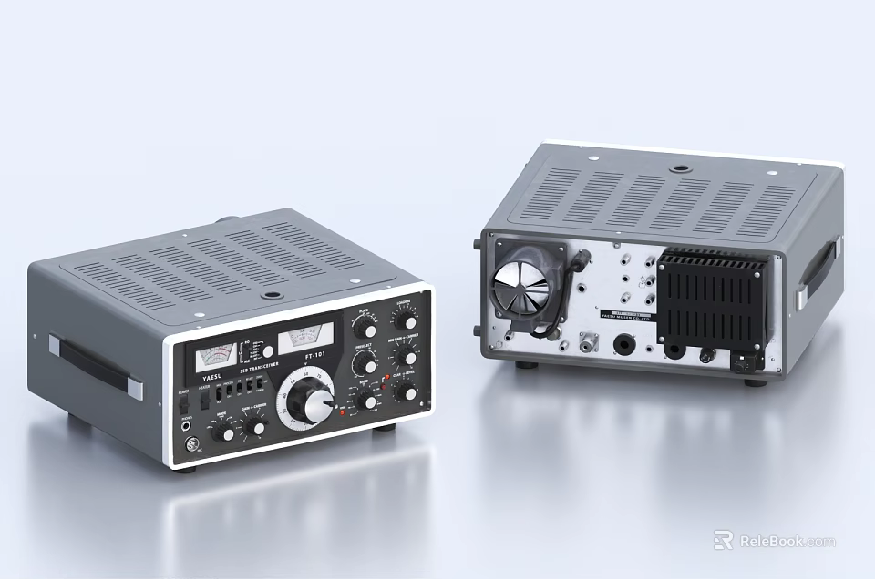 Dual Professional Industrial Equipment Featuring Control Panels Knobs Displays And Metal Casings 3d model 