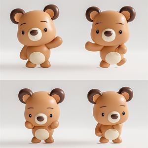 Modern Doll Bear Doll 3d model