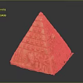 Intricate Carved Pyramid Landscape With Decorative Patterns And Raised Dots Design