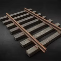 Vintage Wooden Railroad Track With Metal Rails And Sleepers Model Components