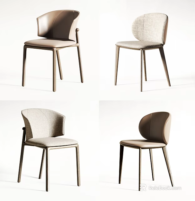 Modern Leisure Chair Designs With Upholstered Seats And Wooden Legs 3d model 