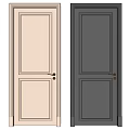 Two Tone Hinged Doors With Modern Simple Design And Classic Handles