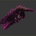 Ferocious Mythical Dragon Creature With Scaled Skin Sharp Teeth Spiked Back 3d model