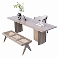 New Chinese-style Desk Computer Desk 3d model
