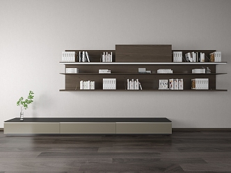 Modern TV Cabinet Decorative Cabinet Bookshelf 3d model