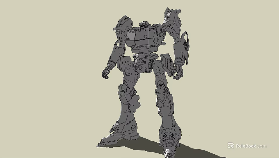 Detailed Mechanical Robot Design With Armored Joints And Mechanical Components 3d model