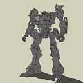 Detailed Mechanical Robot Design With Armored Joints And Mechanical Components 3d model