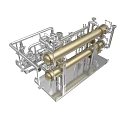 Industrial Processing Equipment With Pipes Valves Pumps And Metal Framework