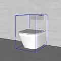 White Wall Hung Toilet With Silver Control Panel On Light Gray Wall 3d model