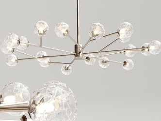 Modern chandelier metal crystal multi-head chandelier 3d model