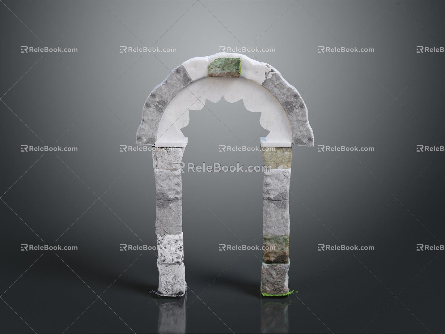 Gate House Stone Gate House Gate Post Stone Gate Post Ruin Gate Post Arch Stone Post Outdoor Articles Realistic 3d model