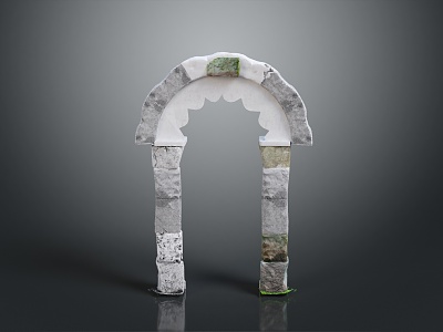 Gate House Stone Gate House Gate Post Stone Gate Post Ruin Gate Post Arch Stone Post Outdoor Articles Realistic 3d model