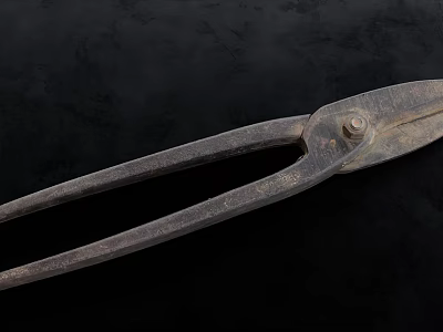 Vintage Metal Hardware Tools Manual Heavy Duty Cutting Scissors with Classic Design 3d model