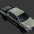 Toyota Pickup Truck With Beige Exterior Bold Grille LED Headlights And Rugged Black Wheels