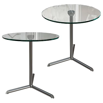 Modern Glass Top Side Tables With Sturdy Metal Tripod Stands Design 3d model