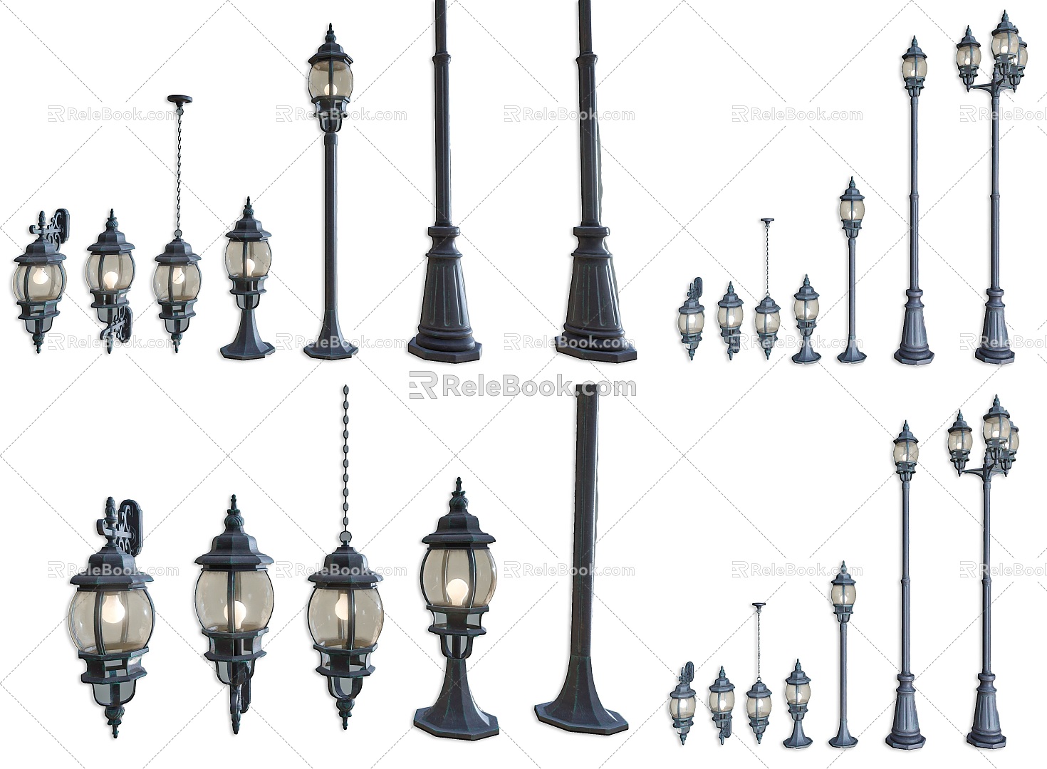 Vintage Garden Lights Vintage Garden Lights Courtyard Landscape Lights Street Lights Outdoor Courtyard Street Lights Vintage Courtyard Wall Lights Chandeliers 3d model