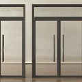Modern Double Doors With Glass Panels And Black Metal Frames For Home Interior