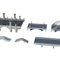 Various Bridge Models Featuring Arch Designs Tower Structures And Modern Styles 3d model