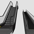 Modern Elevator Automatic Ramp and Step Elevator Escalator Group 3d model