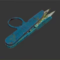 Durable Blue Hardware Utility Knife With Ring Handle And Worn Blade