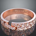 Diamond Studded Rose Gold Sterling Silver Ring With Safety Pin Design By Chabmel