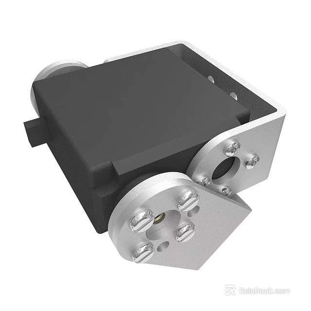 Bolted Industrial Mechanical Device With Metal Frame Black Panel And Rollers 3d model 