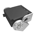 Bolted Industrial Mechanical Device With Metal Frame Black Panel And Rollers