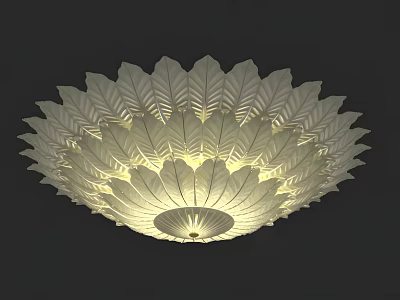 Elegant Leaf Shaped Chandelier With Layered Hollowed Patterns And Warm Light 3d model