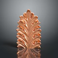 Copper Leaf Shaped Decorative Ornament With Intricate Texture And Shiny Surface 3d model