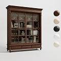 Classic Wooden Bookcase With Glass Doors And Storage For Books And Decor