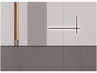 Modern background wall bed background 3d model