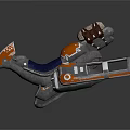 Advanced Astronautical Robot 3D Model With Orange Gray Mechanical Structure For Space Missions